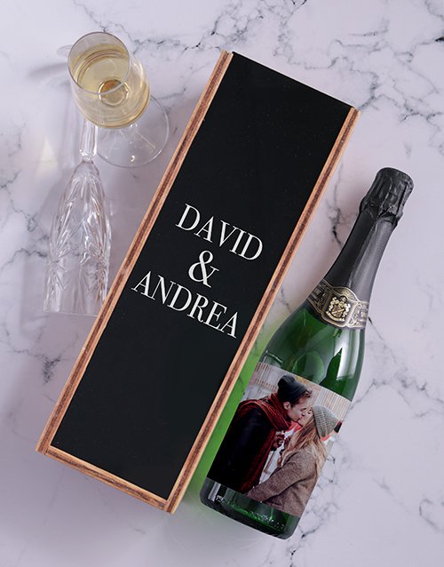 Sparkling Personalised Wine and Crate