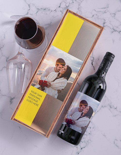 Red Personalised Wine and Crate