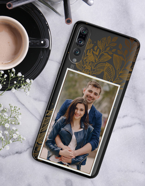mothers-day Personalised Floral Gold Photo Huawei Cover