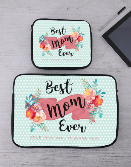mothers-day Personalised Best Mom Tablet or Laptop Sleeve