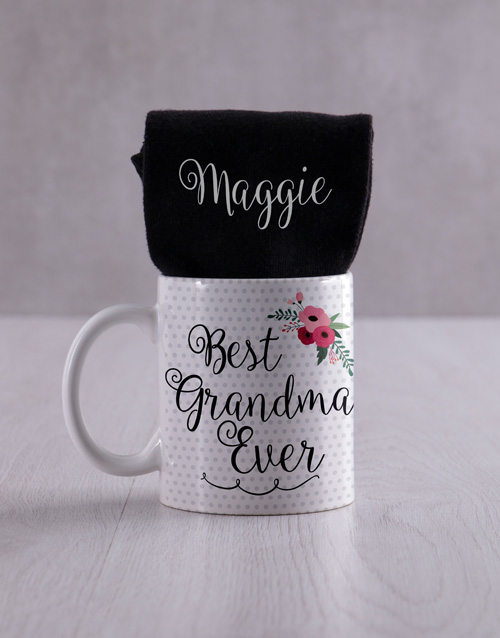 mothers-day Personalised Grandma Socks & Mug