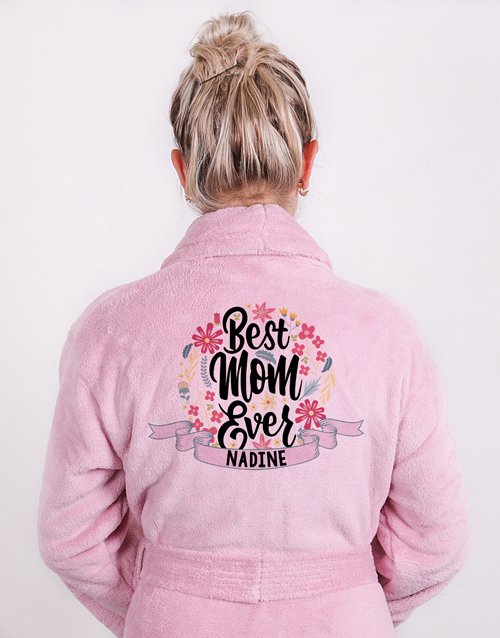 Personalised Best Mom Vintage Pink Fleece Gown