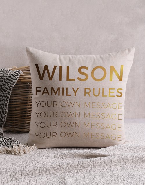 Gold Foil Family Personalised Scatter Cushion