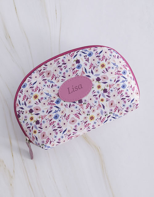 mothers-day Personalised Ditsy Floral Cosmetic Bag