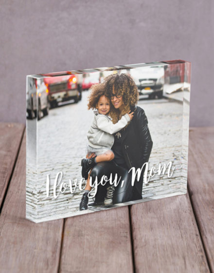 mothers-day Personalised I Love You Mom Acrylic Block
