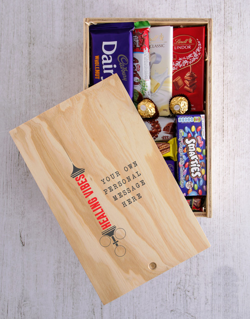 Personalised Healing Vibes Printed Chocolate Crate