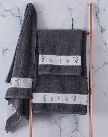 mothers-day Personalised Green Leaves Charcoal Towel Set