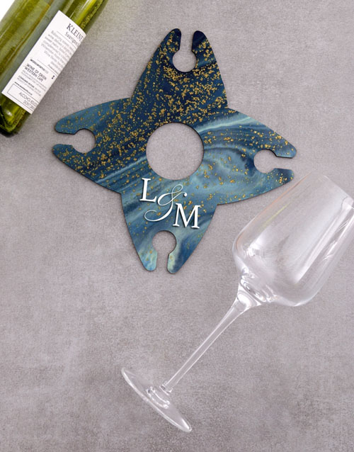 mothers-day Personalised Little Wine Glass And Bottle Holder