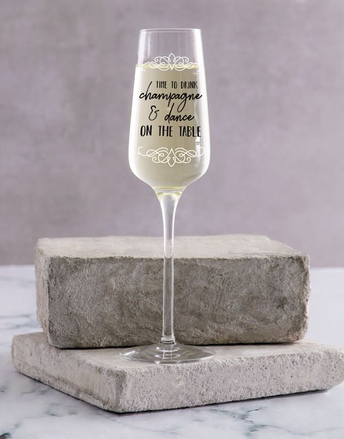 On The Table Single Personalised Champagne Glass