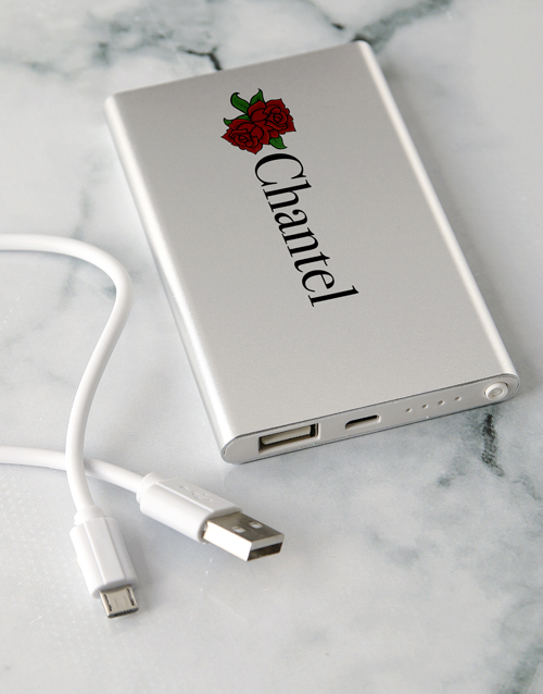 mothers-day Personalised Rose Power Bank