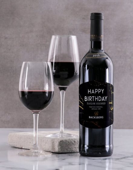 Black Marble Backsberg Personalised Wine