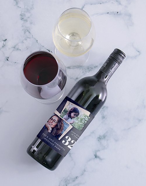Look Who Photo Personalised Wine