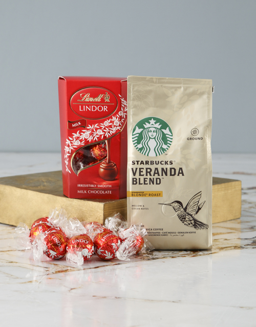 mothers-day Starbucks and Lindt Hamper