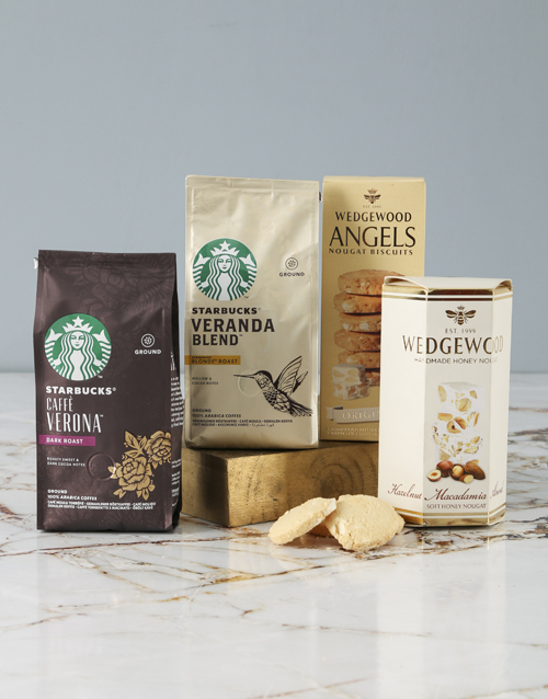 mothers-day Starbucks and Wedgewood Hamper