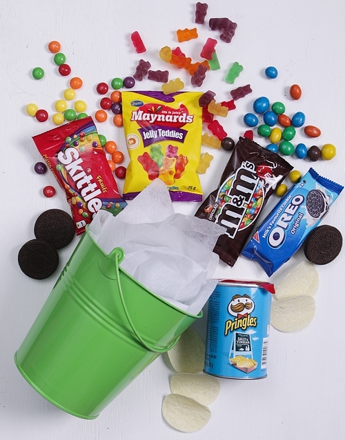 mothers-day Green Bucket of Sweet Treats