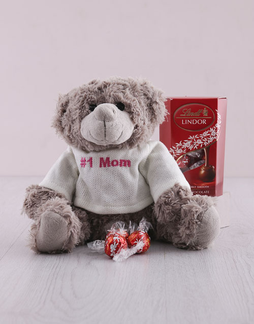mothers-day Number One Mom Teddy And Lindt Hamper