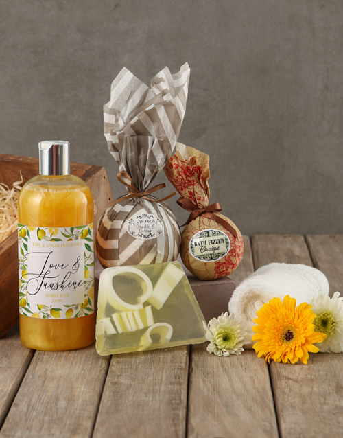 mothers-day Love and Sunshine Yellow Bath Hamper