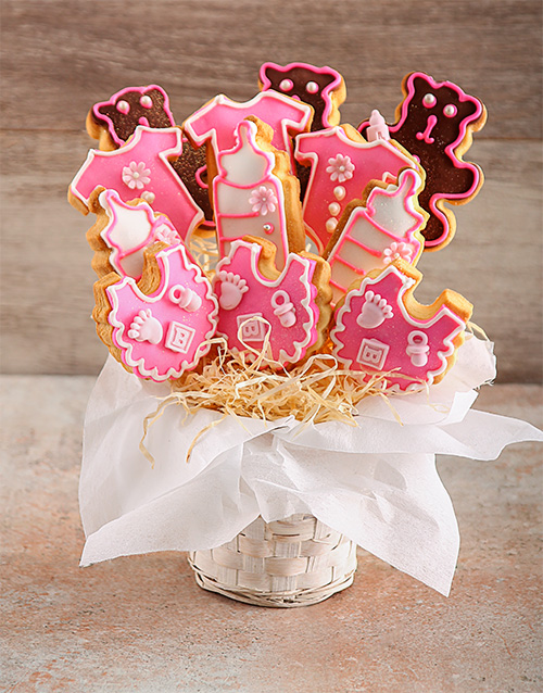 baby New Baby Girl Cookie Bouquet