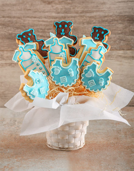 baby New Baby Boy Cookie Bouquet
