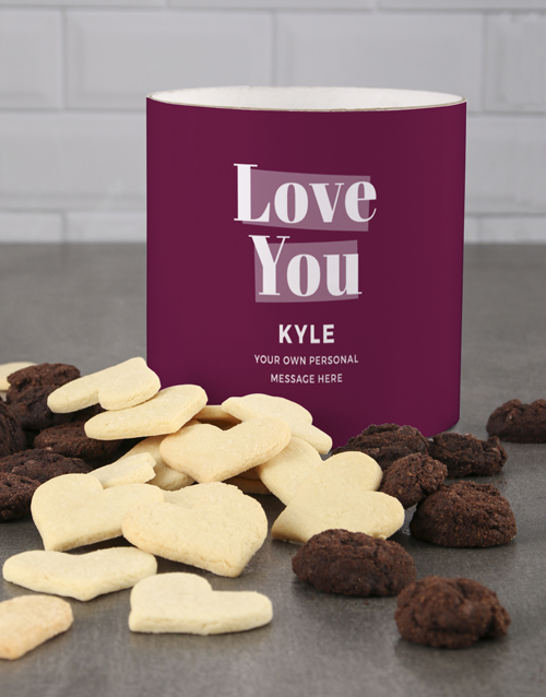 fathers-day Personalised Purple Love You Cookie Tube