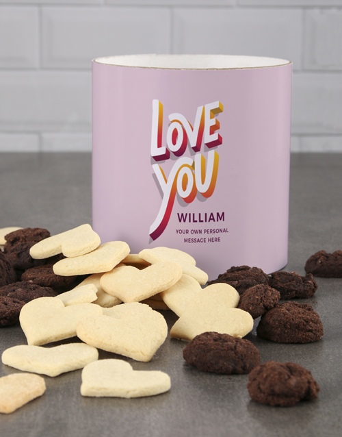 fathers-day Personalised Colourful Love You Cookie Tube
