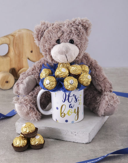 baby Its a Boy Brown Bear Arrangement