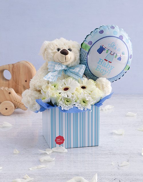 baby Baby Boy Flower Gift Box