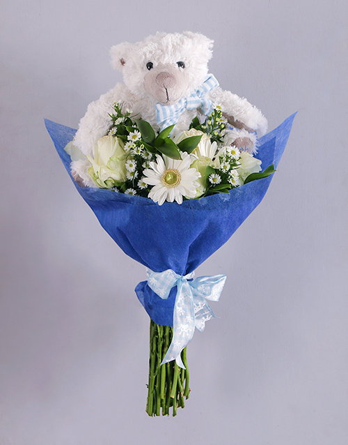 baby Baby Boy Teddy Bouquet