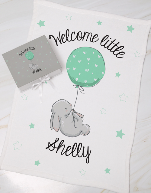 baby Personalised Welcome Keepsake Box With Blanket