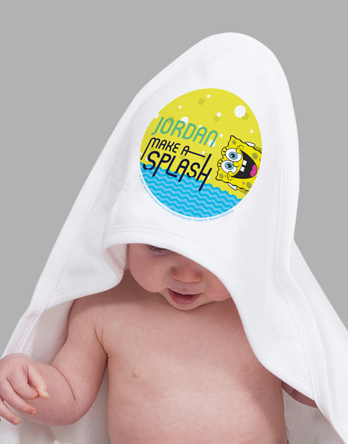 baby Personalised Make A Splash Hooded Towel