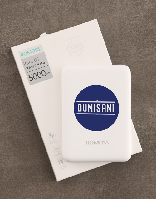 fathers-day Personalised Blue Dot Romoss Power Bank