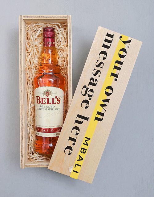 fathers-day Personalised Bells Whiskey Wooden Crate