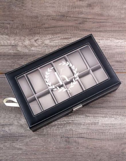 fathers-day Personalised Wreath Monogram Watch Box