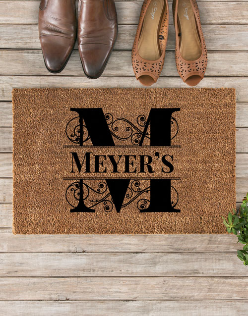 fathers-day Personalised Family Initial Doormat