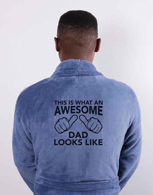 fathers-day Personalised Awesome Dad Blue Gown