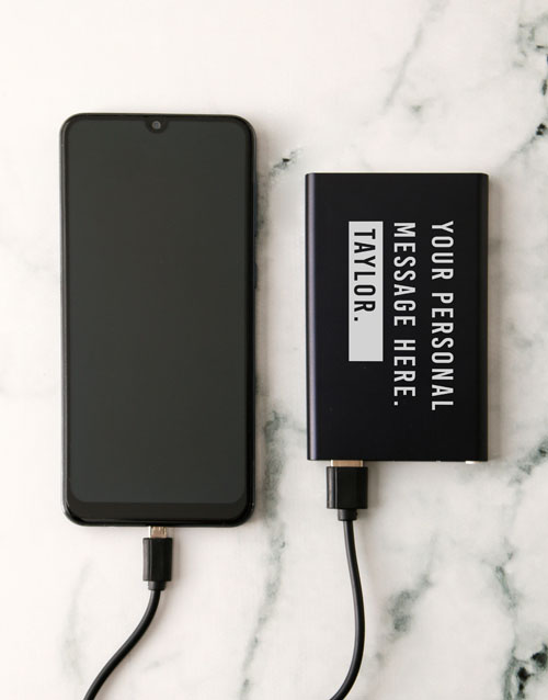 fathers-day Personalised Classic Black Powerbank