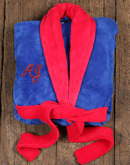 fathers-day Personalised Red and Blue Fleece Gown