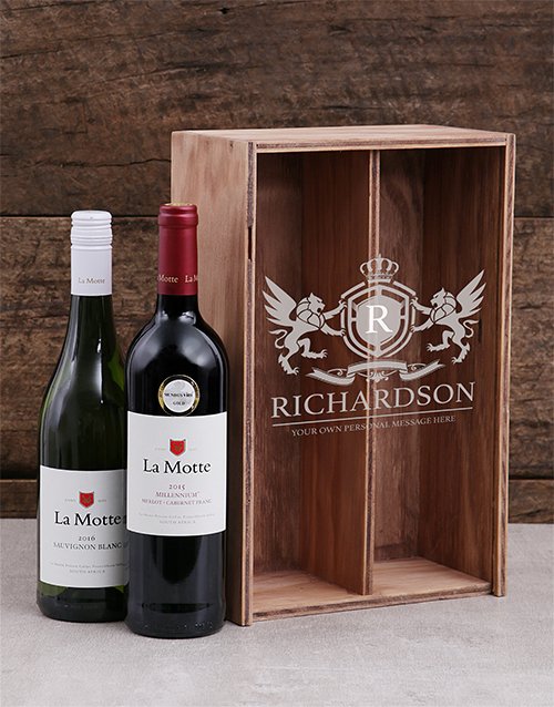 fathers-day Personalised Coat of Arms Wine Crate