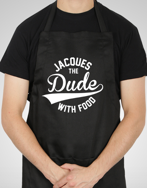 fathers-day Personalised Dude With Food Apron