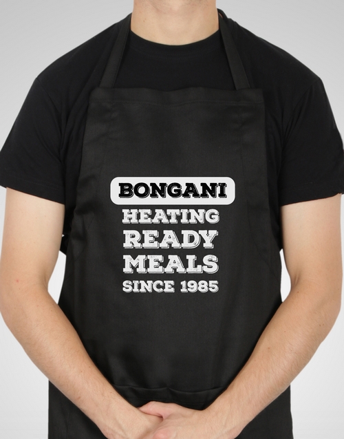 fathers-day Personalised Heating Ready Meals Apron