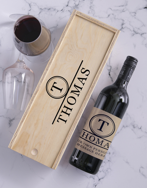 fathers-day Monogram Personalised Wine and Crate