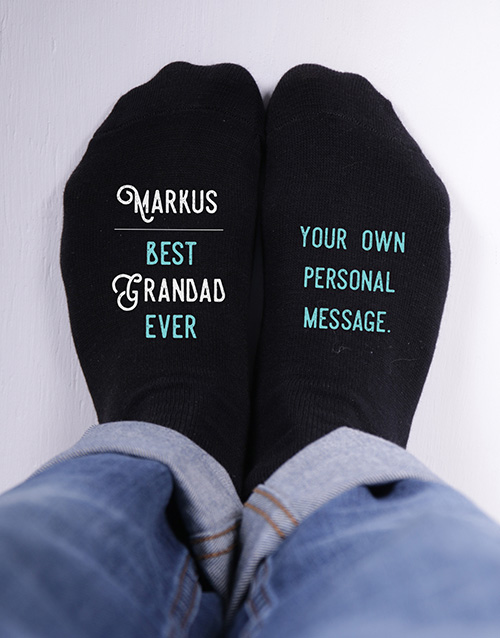 fathers-day Personalised The Best Grandad Ever Socks