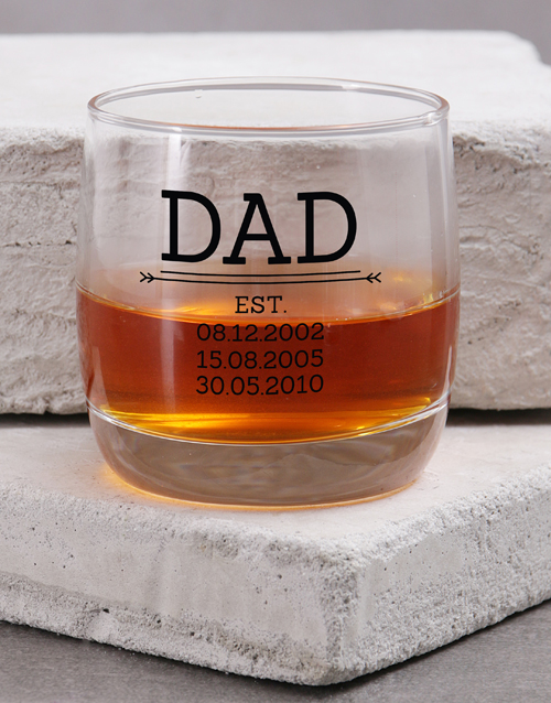 fathers-day Personalised Dad Est. Whiskey Glass