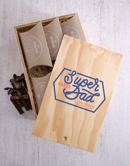 fathers-day Personalised Super Duper Dad Biltong Crate