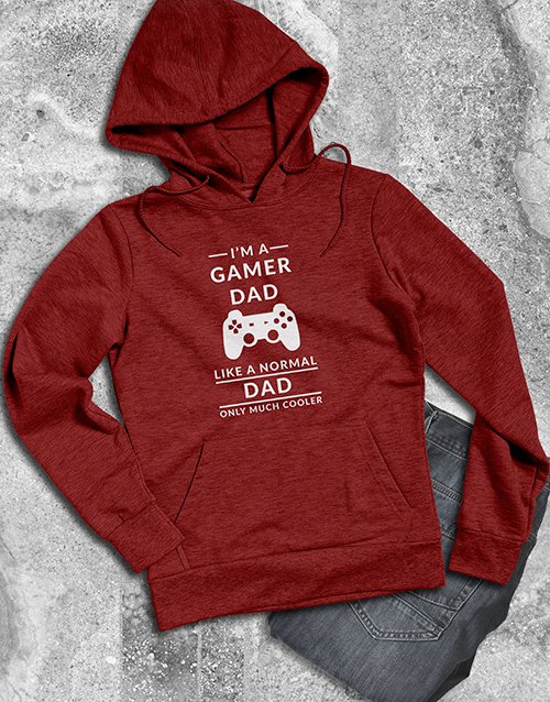 fathers-day Personalised Cool Gamer Dad Hoodie