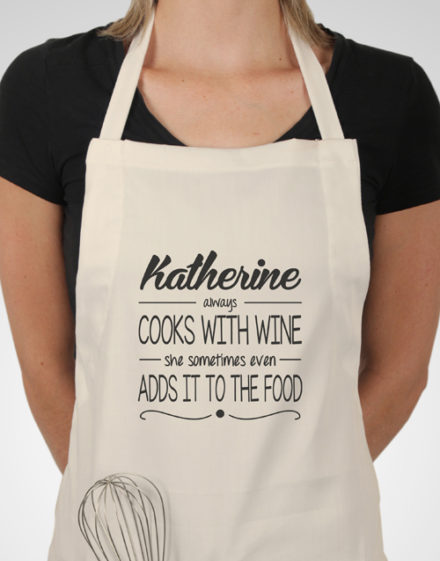 fathers-day Personalised Cooks With Wine Apron