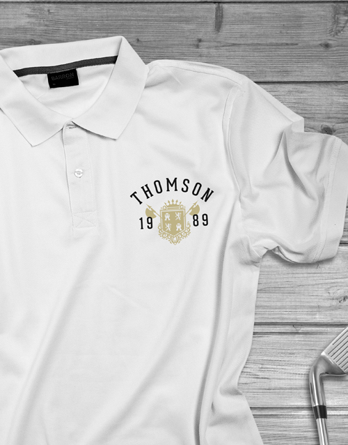 fathers-day Personalised Year Badge Polo Shirt