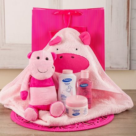 baby Baby Girl Hippo Bath Time Set