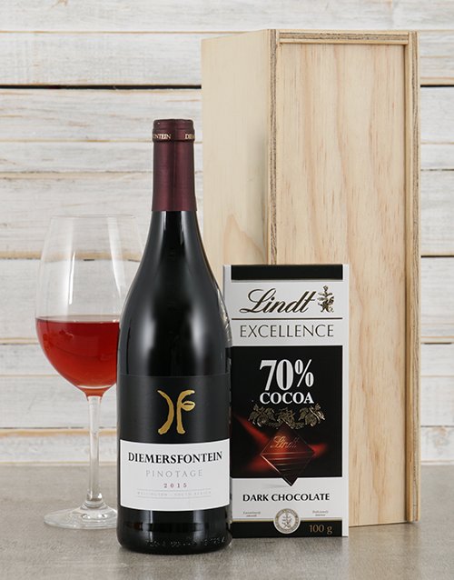 fathers-day Diemersfontein Pinotage and Lindt Crate