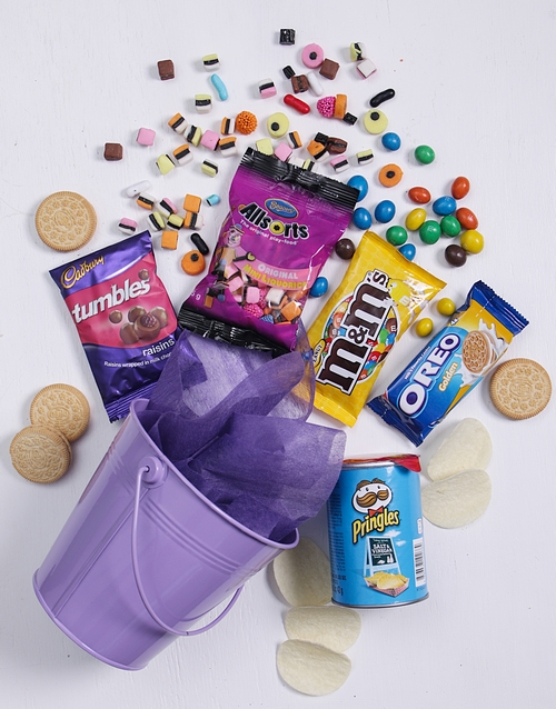 fathers-day Purple Bucket of Sweet Treats